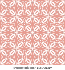Vector Floral Ornamental Seamless Pattern. Geometric Flower Stylish Texture. Abstract Retro Tile Texture.