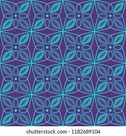 Vector Floral Ornamental Seamless Pattern. Geometric Flower Stylish Texture. Abstract Retro Tile Texture.