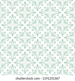 Vector Floral Ornamental Seamless Pattern. Geometric Flower Stylish Texture. Abstract Retro Tile Texture.