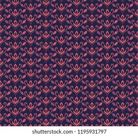 Vector Floral Ornamental Seamless Pattern. Geometric Flower Stylish Texture. Abstract Retro Tile Texture.