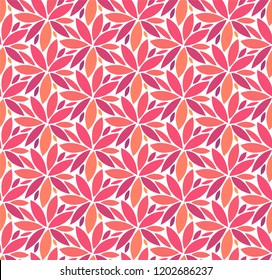 Vector Floral Ornamental Seamless Pattern. Geometric Flower Stylish Texture. Abstract Retro Tile Texture.
