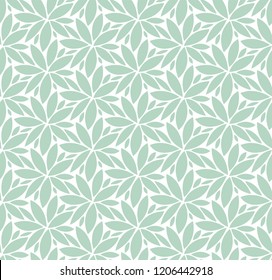 Vector Floral Ornamental Seamless Pattern. Geometric Flower Stylish Texture. Abstract Retro Tile Texture.