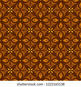 Vector Floral Ornamental Seamless Pattern. Geometric Flower Stylish Texture. Abstract Retro Tile Texture.