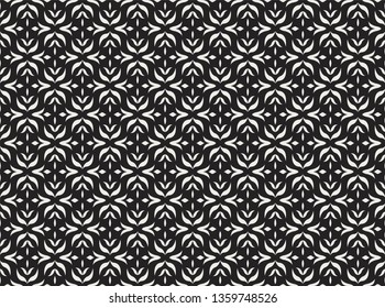 Vector Floral Ornamental Seamless Pattern. Geometric Flower Stylish Texture. Abstract Retro Tile Texture.