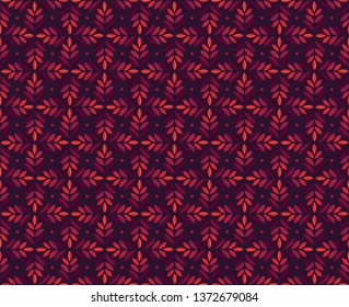 Vector Floral Ornamental Seamless Pattern. Geometric Flower Stylish Texture. Abstract Retro Tile Texture.