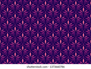 Vector Floral Ornamental Seamless Pattern. Geometric Flower Stylish Texture. Abstract Retro Tile Texture.