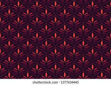 Vektorflorales Ziermuster ohne Nahtlose Muster. Geometrische Blume Stilvolle Textur. Abstrakte Retro Tile Textur.
