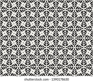 Vector Floral Ornamental Seamless Pattern. Geometric Flower Stylish Texture. Abstract Retro Tile Texture.