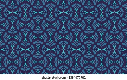 Vector Floral Ornamental Seamless Pattern. Geometric Flower Stylish Texture. Abstract Retro Tile Texture.