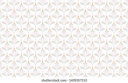 Vector Floral Ornamental Seamless Pattern. Geometric Flower Stylish Texture. Abstract Retro Tile Texture.