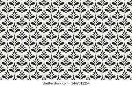 Vector Floral Ornamental Seamless Pattern. Geometric Flower Stylish Texture. Abstract Retro Tile Texture.