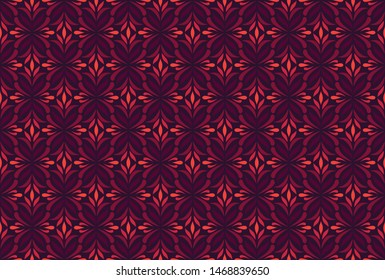 Vector Floral Ornamental Seamless Pattern. Geometric Flower Stylish Texture. Abstract Retro Tile Texture.