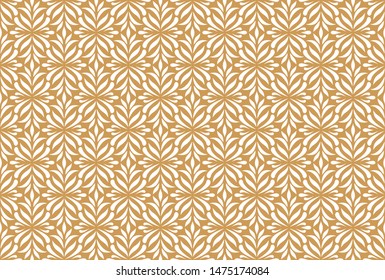 Vector Floral Ornamental Seamless Pattern. Geometric Flower Stylish Texture. Abstract Retro Tile Texture.