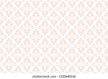 Vector Floral Ornamental Seamless Pattern. Geometric Flower Stylish Texture. Abstract Retro Tile Texture.