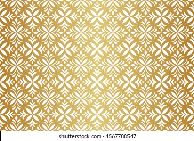 Vector Floral Ornamental Seamless Pattern. Geometric Flower Stylish Texture. Abstract Retro Tile Texture.