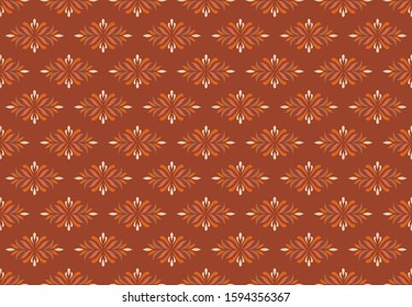 Vector Floral Ornamental Seamless Pattern. Geometric Flower Stylish Texture. Abstract Retro Tile Texture.