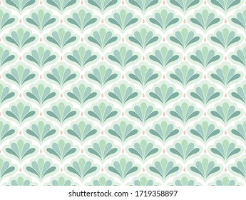 Patrón de inoxidable vegetal Ornamental Vector. Textura con estilo de flor geométrica. Textura de mosaico retro abstracta.