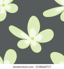 Vector floral ornamental sin patrón en colores azules. Dibujado a mano flores y frutas. Fondo floral de invierno.