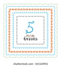 Vector floral ornate brushes. Vector set of floral and ethnic borders. All used pattern brushes are included in brush palette.