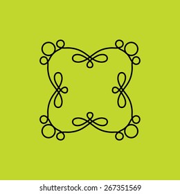 vector floral outline frames and borders - abstract logo design templates for spa, floral shops and cosmetics in outline style