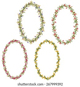 Vector floral oval frames for your design.