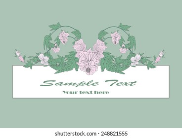 Vector floral paintings for text