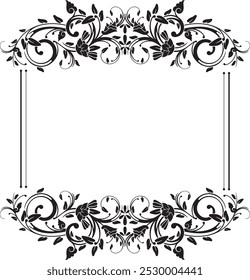 Vector floral panel with traditional Japanese ornaments, created by author, not AI generated. Retro oriental style, exquisite wedding decoration design, vinyl and laser ready.