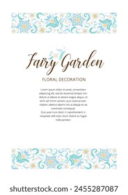 Vector floral pastel frame, vignette, border, card design template. Elements in Oriental style. Floral border, premade card. Arabic ornament. Isolated ornaments. Ornamental decoration for cards