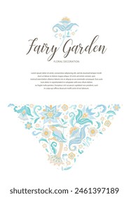 Vector floral pastel marco, viñeta, borde, flores, Plantilla de diseño. Elementos de estilo oriental. Pájaro. Mano floral dibuja bordes. Adorno floral Doodle. Adornos aislados. Decoración ornamental