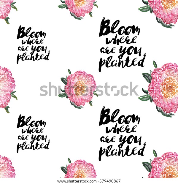 Vector Floral Patch Embroidery Watercolor Style Stock Vector