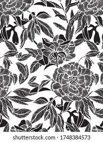 Patrón vectorial floral, textura artística abstracta en el estilo de arte lineal, hermoso movimiento. diseño delicado de flores. 