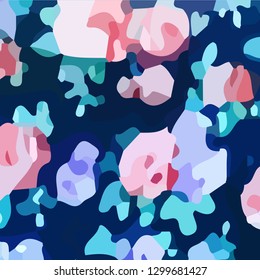 Vector floral pattern with abstract blooming flowers.