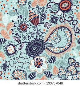 vector floral pattern with abstract floral elements