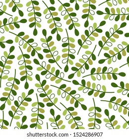 Vector floral pattern with abstract  leaves.