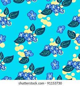 vector floral pattern in blue colors