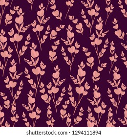 Vector floral pattern of branches. Natural elegant floristic surface design