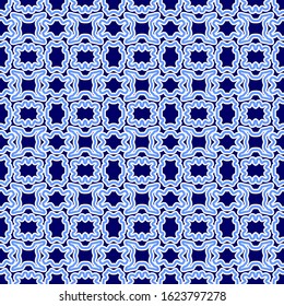 vector floral pattern in bright blue. vector illustration