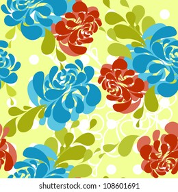 vector floral pattern in bright colors