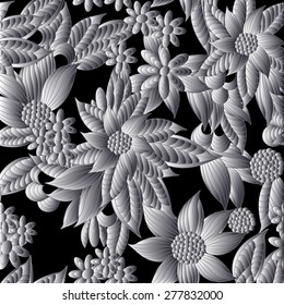 Vector floral  pattern, pattern can be used for wallpaper, pattern fills, surface textures 