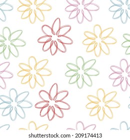 vector floral pattern with colorful abstract flowers