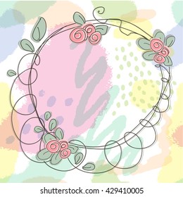 vector floral pattern with colorful blooming flowers. hand drawn background