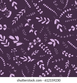 Vector floral pattern. Colorful seamless botanic texture, detailed flowers illustrations. Doodle style, spring floral background.