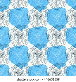 Vector floral pattern in doodle style with flowers. Gentle, spring