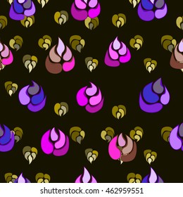 Vector floral pattern in doodle style with flowers