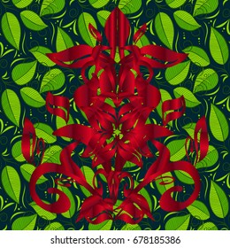 Vector floral pattern in doodle style with flowers. Gentle, spring floral background. Flowers on dark background.