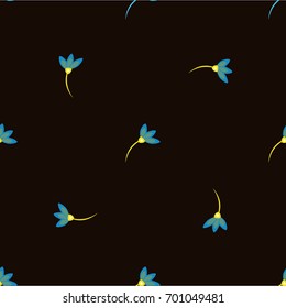 Vector floral pattern in doodle style with flowers and leaves. Gentle, floral background, vector.