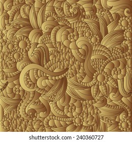 Vector floral pattern with  fantasy plants and flowers, pattern can be used for wallpaper, pattern fills, web page background, surface textures 