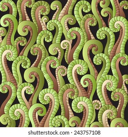 Vector  floral pattern with fantasy plants and flower be used for wallpaper, pattern fills, card, surface textures