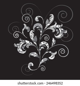 Vector floral pattern with  fantasy plants and flowers, pattern can be used for wallpaper, pattern fills, invitation