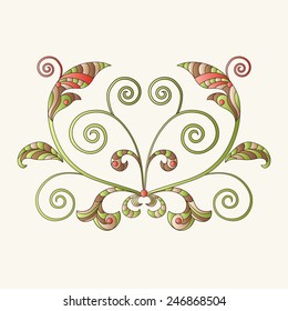 Vector floral pattern with  fantasy plants and flowers, pattern can be used for wallpaper, pattern fills, invitation